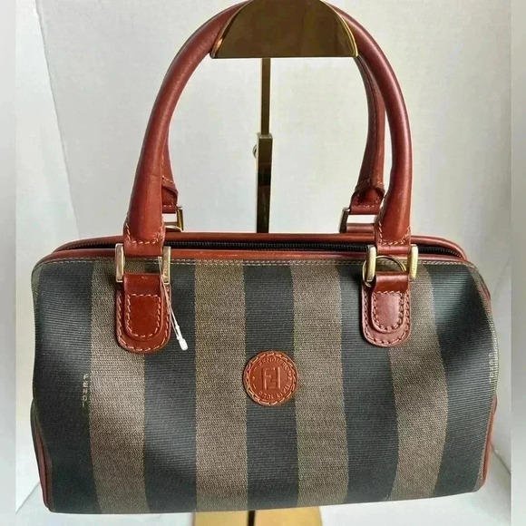 Authentic FENDI Pecan Top Handle Boston Bag Vintage handbag beautiful w/COA - Picture 5 of 17